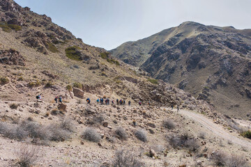 Beautiful landscapes of the mountains, an amazing view of the red-orange rocks.