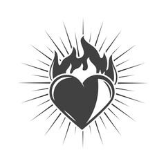 tattoo heart in fire