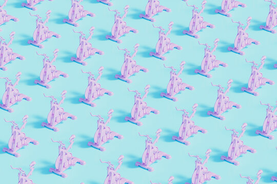 Repeating patterns: exercise bikes