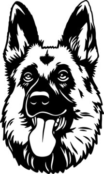 German Shepherd - Funny Dog, Vector File, Cut Stencil for Tshirt