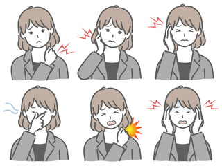 色々な部分が痛むスーツの若い女性