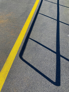 yellow line on tarmac road