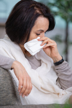 Sad Frustrated Mature Old Woman In Tears Feeling Blue