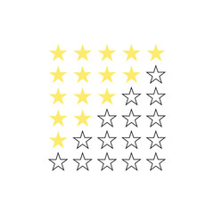 five star rating illustration on white background