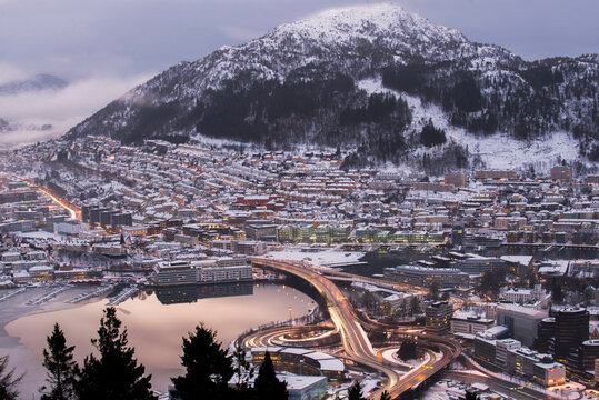 Winter Panorama in Bergen, Norway