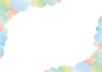 Fototapeta premium 雲模様の水彩風背景素材