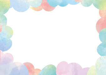 雲模様の水彩風背景素材