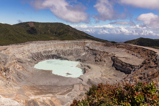 Crater of Poas Volcano near San Jose, Costa Rica Central America