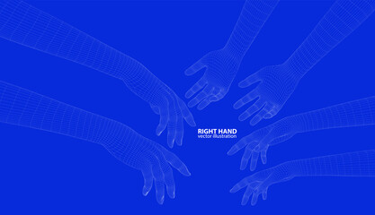 A computer generated rendering of hands.