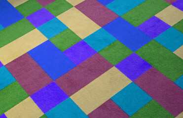 Bright colorful carpet on the floor