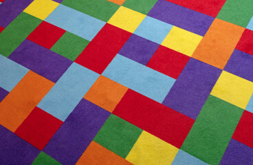 Bright colorful carpet on the floor