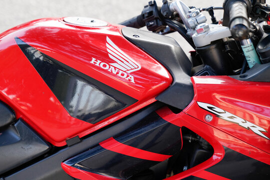 honda cbr motorbike logo text and brand sign on motorcycle fuel tank modern new bike