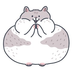 灰色のハムスターのイラスト