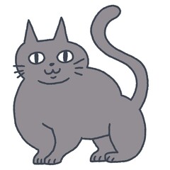 灰色の猫のイラスト