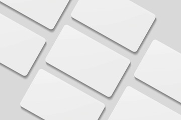 Stack blank business card for mockup. 3D Render.