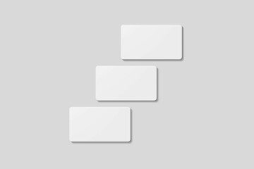 Stack blank business card for mockup. 3D Render.