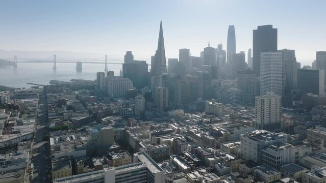 Astonishing panorama of modern urban landscape on a West Coast of the US