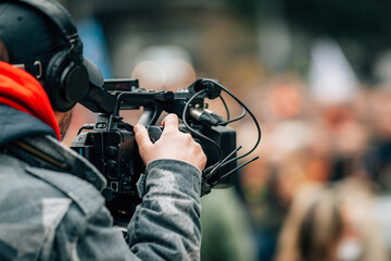 Camera Recording a Public Protest