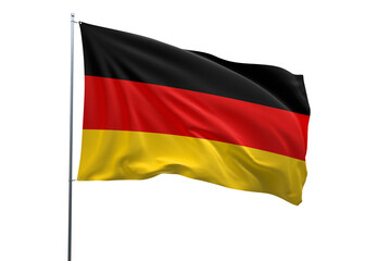 Germany Waving Flag, 3d Flag illustration, Germany National Flag with white isolated background