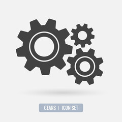 Gear icons isolated on white background.  Cog icon design. Vector illustration