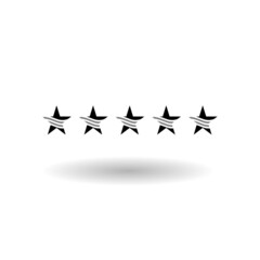 Five stars icon with shadow