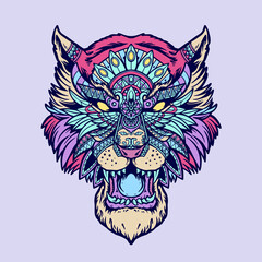 doodle head lion illustration