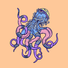 doodle octopus illustration