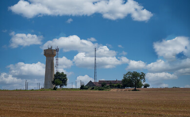 Fototapeta na wymiar water tower on the french countryside