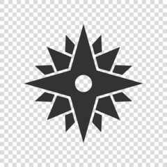 Compass icon in flat style. Navigation equipment vector illustration on white isolated background. Journey direction business concept.