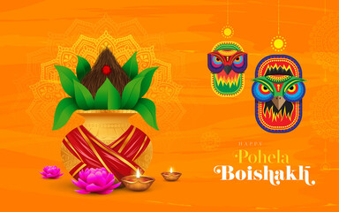 Bengali New Year Pohela Boishakh Greeting Background Template Vector Illustration