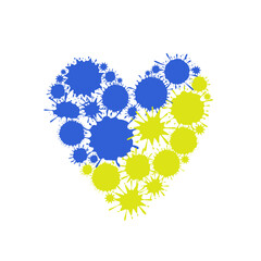 Fototapeta na wymiar Yellow and blue blotches. Ukrainian flag colors