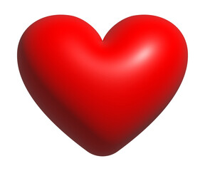 3D red heart shape, icon heart, love and like buttons for emoji