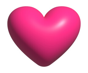3D pink heart shape, icon heart, love and like buttons for emoji