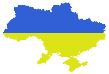 Blue yellow simple Ukraine map