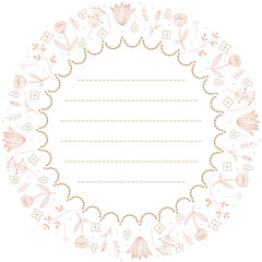 ピンクと茶色の北欧お手紙フレーム