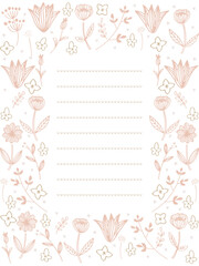 ピンクと茶色の北欧お手紙フレーム