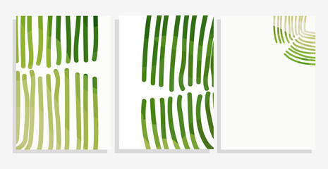 minimal design with green strokes vector background set