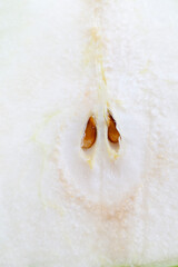 pear cut into pieces and slices during cooking