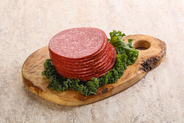 Sliced salami pork sausage snack