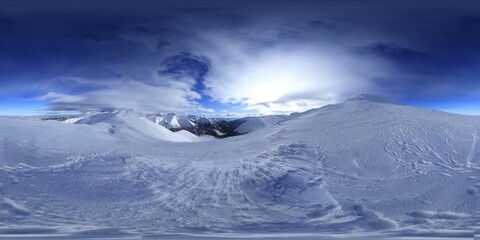 Winter in the European Mountains HDRI Panorama