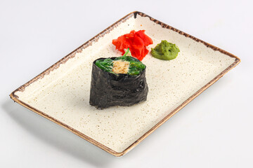 Japanese sushi gunkan with chukka