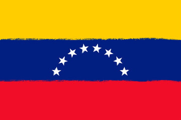 Flag of Venezuela. Brush strokes painted national symbol background illustration