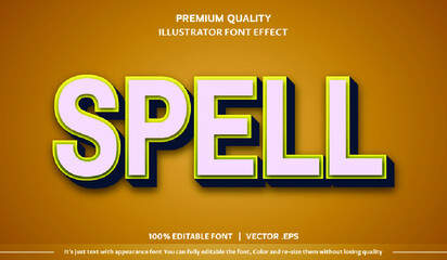 Spell editable text effect