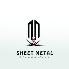 Machine laser logo design concept