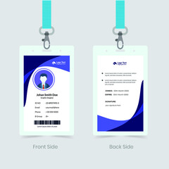 Corporate Employee ID Card Design. Luxury, Modern, Elegant, Professional Minimalist Identity Card. Employee ID Card Template. Elements of Stationery. Vector illustration 