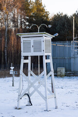 Weather monitoring station located in Granica, in Kampinos National Park. Picture taken in the...