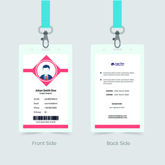 Corporate Employee ID Card Design. Luxury, Modern, Elegant, Professional Minimalist Identity Card. Employee ID Card Template. Elements of Stationery. Vector illustration 