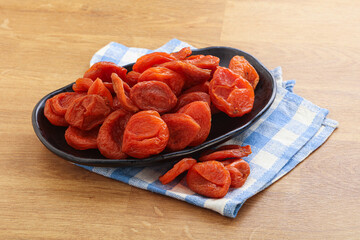 Sweet organic dry apricot snack