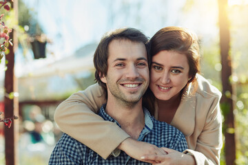 His smile says it all. Cropped shot of a young couple outdoors.