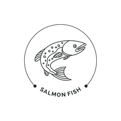 Salmon Fish Logo Design Modern